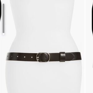 Halogen Classic Black Leather Belt